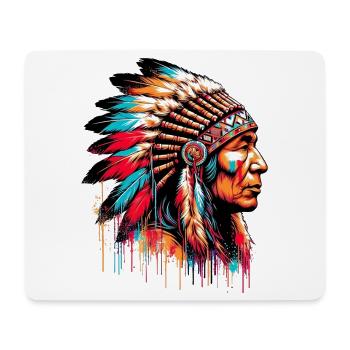 Amérindien Américain - Tapis de souris (format paysage) - blanc - Devant