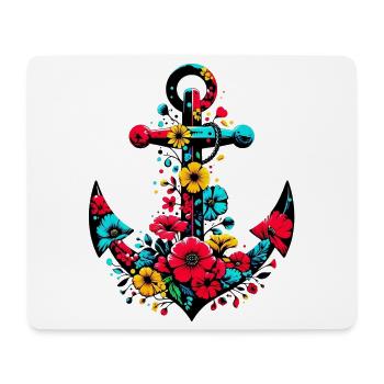 An Anchor with Flowers - Mouse Pad (horizontal) - white - Front