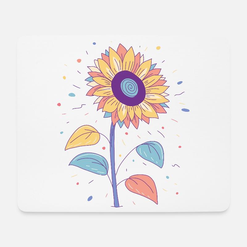 Sonnenblume - Mousepad (Querformat) - Weiß