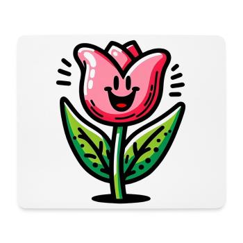 Tulipe - Tapis de souris (format paysage) - blanc - Devant