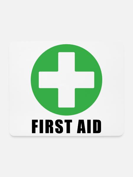 First Aid Medical Cross Sicherheitssymbol Vektor-Symbol - Mousepad (Querformat) - Weiß