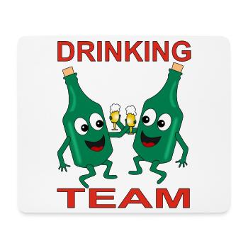 Verschmitzte Bierflaschen Trinkteam - Mousepad (Querformat) - Weiß - Vorne