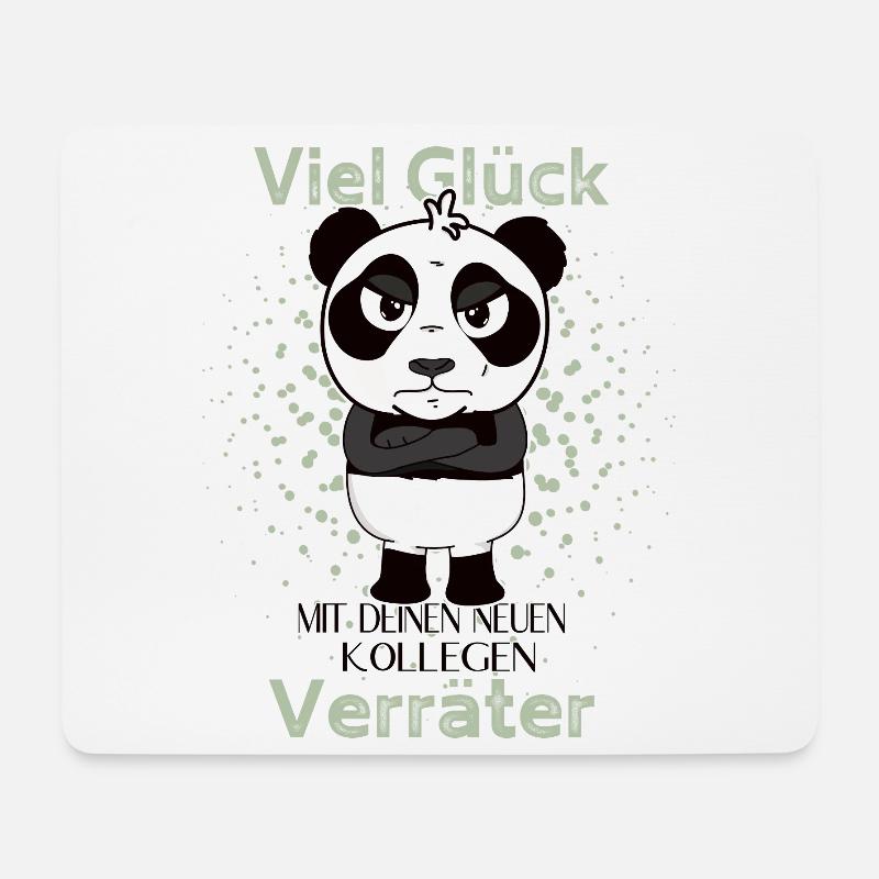 Viel Glück mit den neuen Kollegen Veräter Panda - Mousepad (Querformat) - Weiß