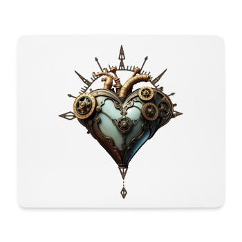 Faszinierendes Steampunk-Herz - Mousepad (Querformat) - Weiß - Vorne