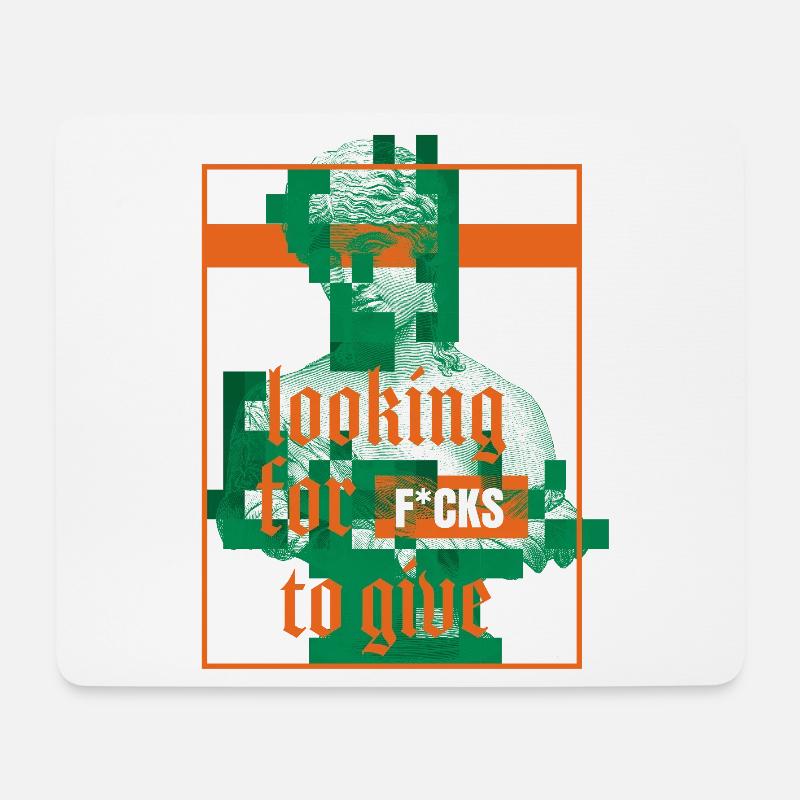 Statue mit Attitüde Statement Design - Mousepad (Querformat) - Weiß