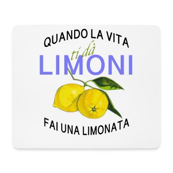 Limone Lebenslust Spruch - Mousepad (Querformat) - Weiß - Vorne