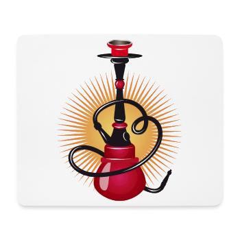 Stylised shisha in red – modern oriental design - Mouse Pad (horizontal) - white - Front