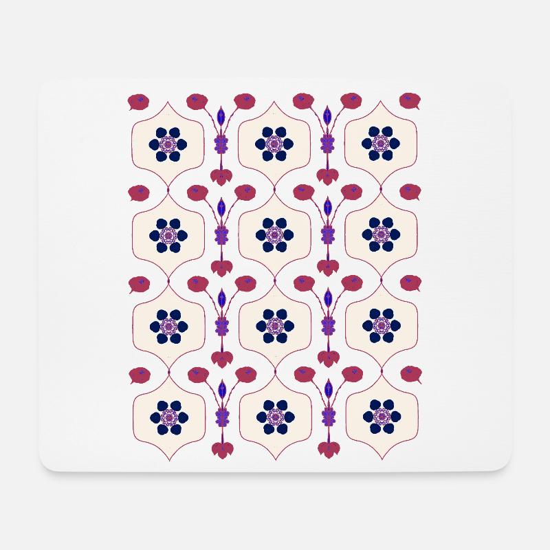 Florale Art Déco Romantik - Mousepad (Querformat) - Weiß