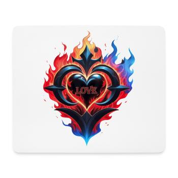 Ein flammendes Herz, das Feuer der Liebe. - Mousepad (Querformat) - Weiß - Vorne