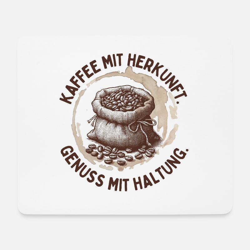 Coffee with origin – enjoyment with attitude - Mouse Pad (horizontal) - white