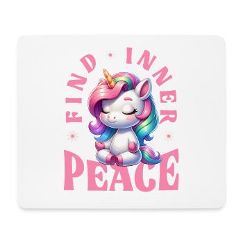 Finde Innere Ruhe Einhorn Yoga - Mousepad (Querformat) - Weiß - Vorne