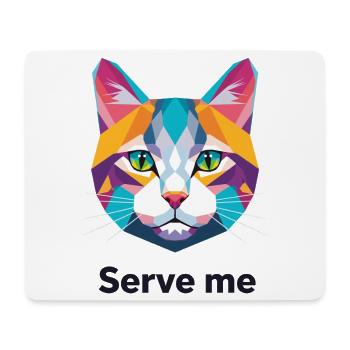 Colorful geometric cat illustration - Mouse Pad (horizontal) - white - Front
