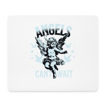 T-shirt Angel Unisexe Angels Can’t Wait VintageTee - Tapis de souris (format paysage) - blanc - Devant