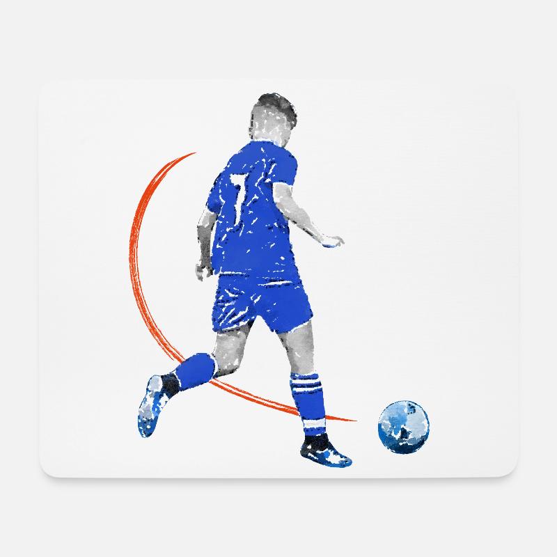 Fussballspieler mit Ball - Mousepad (Querformat) - Weiß