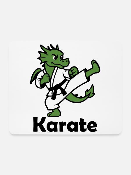 Karate Drache - Mousepad (Querformat) - Weiß