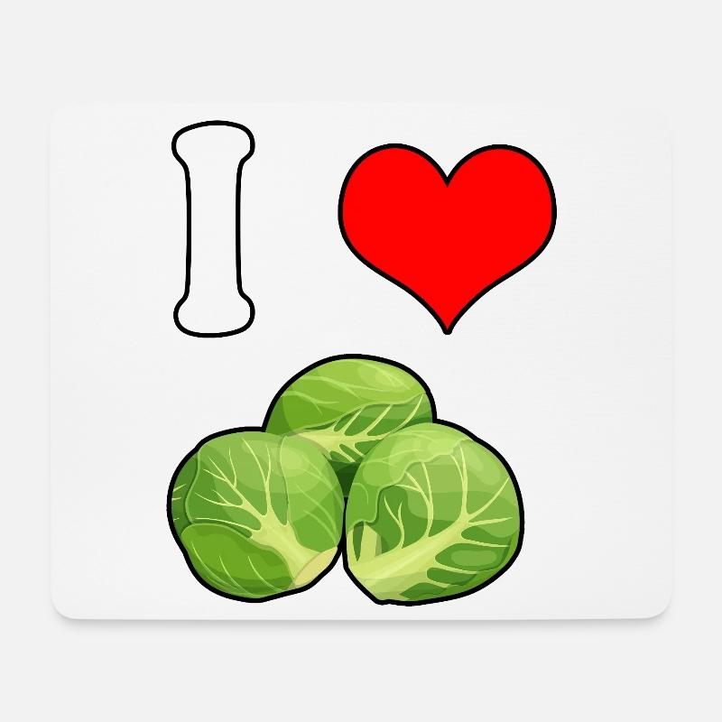 Ich Liebe Rosenkohl - Mousepad (Querformat) - Weiß