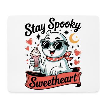 Stay Spooky Sweetheart Retro Cute Halloween Ghost  - Mouse Pad (horizontal) - white - Front