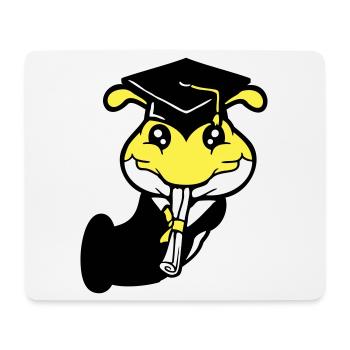 Loch Raupe Schulabschluss Abitur bestanden College - Mousepad (Querformat) - Weiß - Vorne