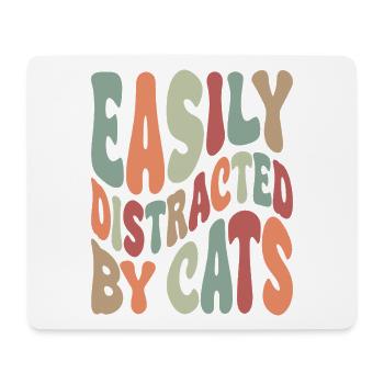 Easily Disctracted By Katzen - Mouse Pad (horizontal) - white - Front