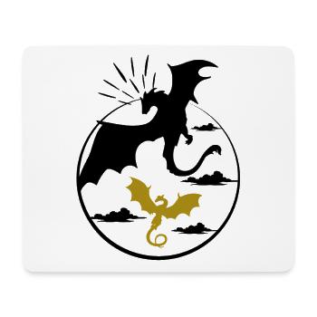 Geheimnisvoller goldener Drache  - Mousepad (Querformat) - Weiß - Vorne