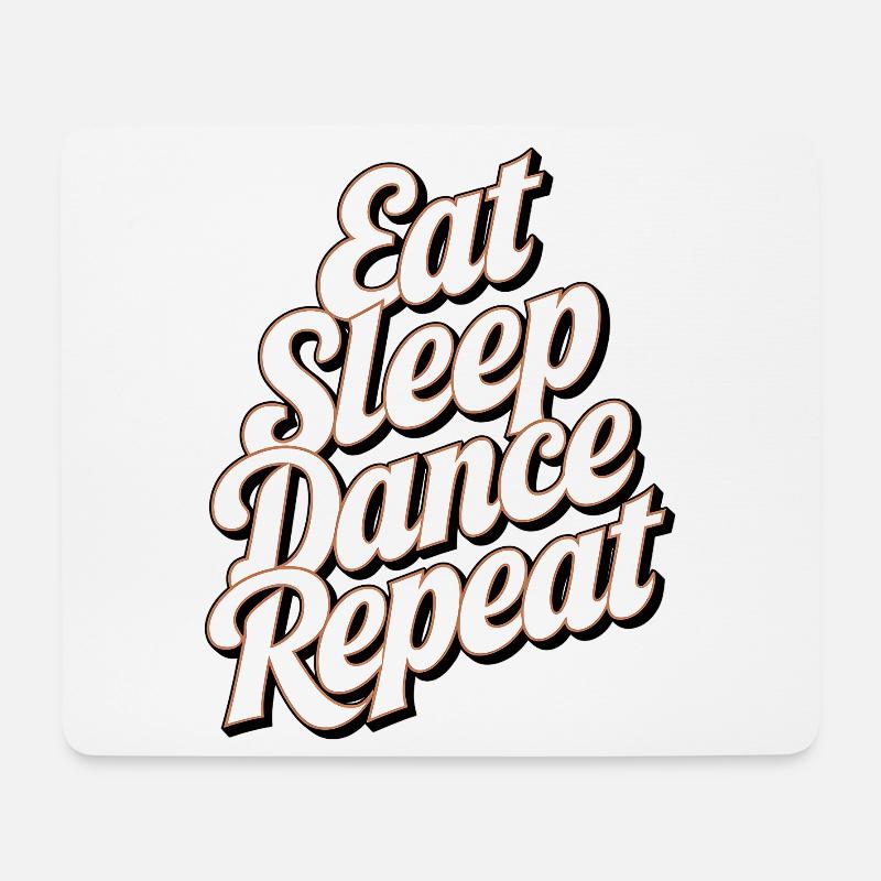 Motivierender SleepDance Text wiederholen - Mousepad (Querformat) - Weiß