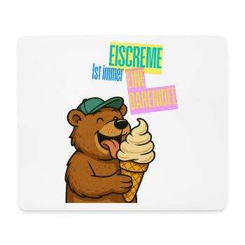Bär Eiscreme Comic - Mouse Pad (horizontal) - white - Front