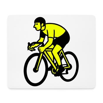 Neon Wheel Silhouette Cyclist - Mouse Pad (horizontal) - white - Front