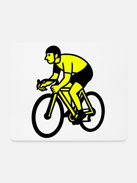 Neon Wheel Silhouette Cyclist - Mouse Pad (horizontal) - white