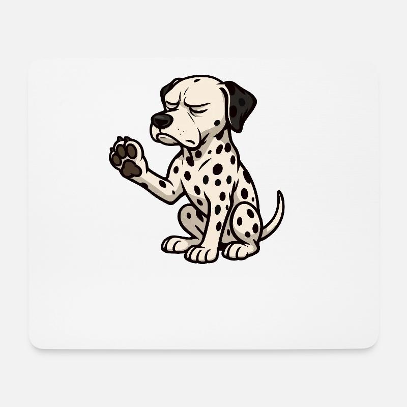 Sprich mit der Pfote Dalmatiner Dalmatinerhalter - Mousepad (Querformat) - Weiß