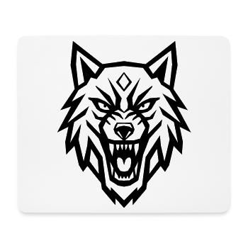 Wilder Wolf - Unbeugsamer Geist - Mousepad (Querformat) - Weiß - Vorne