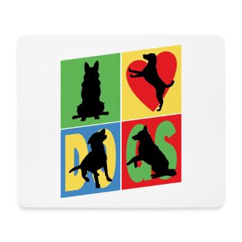 Dogs I Love Dogs Silhouettes Dog Mom Dog Dad - Mouse Pad (horizontal) - white - Front
