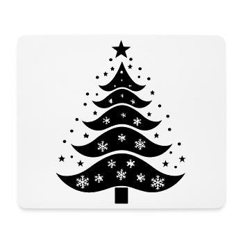 Weihnachtsbaum-Silhouette - Mousepad (Querformat) - Weiß - Vorne