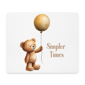 Teddy Bär mit Luftballon Simpler Times - Mousepad (Querformat) - Weiß - Vorne