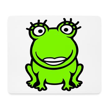 Frog Girl Eyelashes Pretty Woman Female Girl - Mouse Pad (horizontal) - white - Front