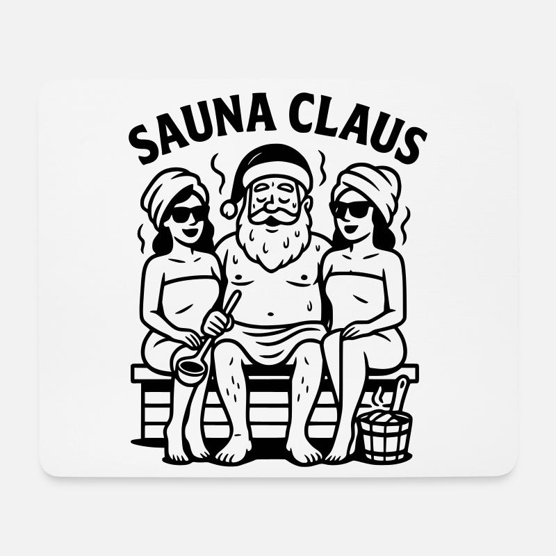 Sauna Weihnachten Santa Claus - Mousepad (Querformat) - Weiß