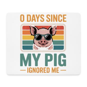 0 jours depuis que mon cochon m’a ignoré Éleveur de cochons Amoureux de l’élevage - Tapis de souris (format paysage) - blanc - Devant