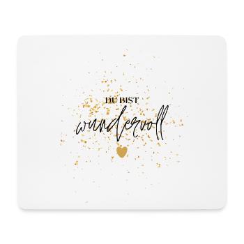 Golden Confetti Heart - Mouse Pad (horizontal) - white - Front
