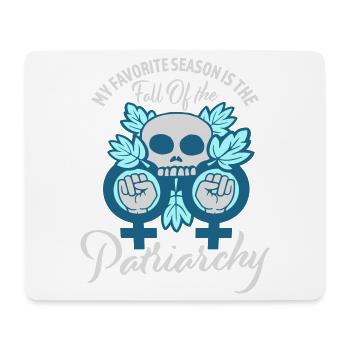 My favorite season is the fall of the patriarchy - Mousepad (Querformat) - Weiß - Vorne