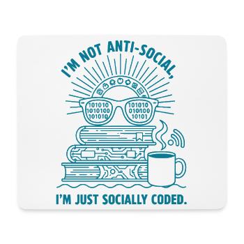 Socially Coded: Books, Coffee & Code - Mouse Pad (horizontal) - white - Front
