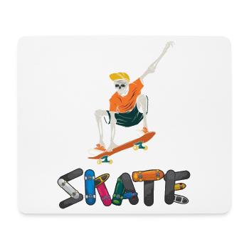 Skull Skater Vintage Colors Retro Graphic - Mouse Pad (horizontal) - white - Front
