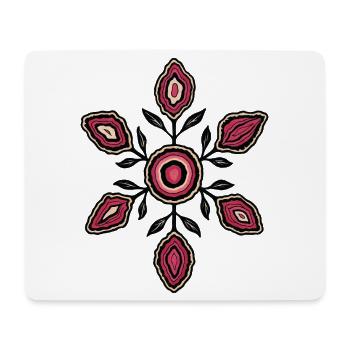 Rosenblüten Mandala Muster - Mousepad (Querformat) - Weiß - Vorne