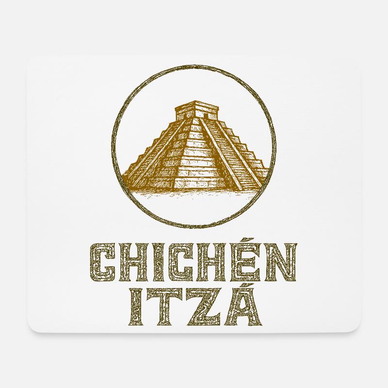 Chichén Itzá Tempel Vintage - Mousepad (Querformat) - Weiß