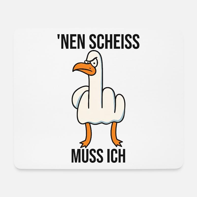 Mittelfinger Gans lustige Bilder, Sarkasmus - Mousepad (Querformat) - Weiß