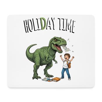 Vacation time dino and schoolchild - Mouse Pad (horizontal) - white - Front