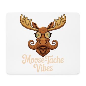 Humour Animal Élan Blague Moustache - Tapis de souris (format paysage) - blanc - Devant