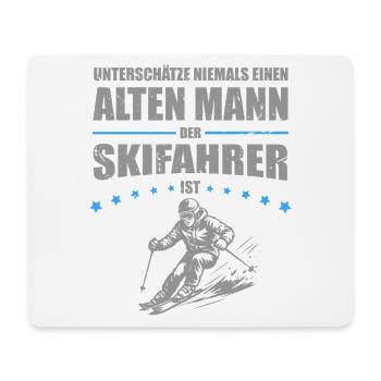 Vieil homme - cadeau amusant pour les skieurs - Tapis de souris (format paysage) - blanc - Devant