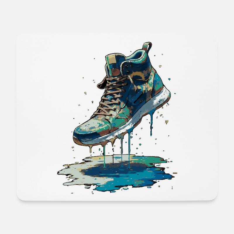 Bunter Streetart-Sneaker - Mousepad (Querformat) - Weiß