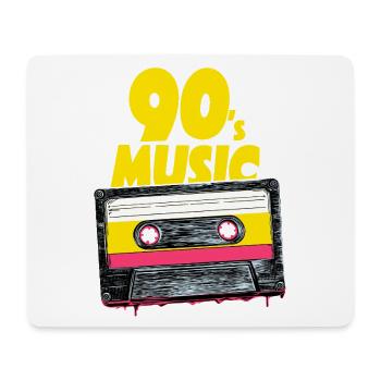 90's Music mit retro Tape Audio Kassette - Mousepad (Querformat) - Weiß - Vorne