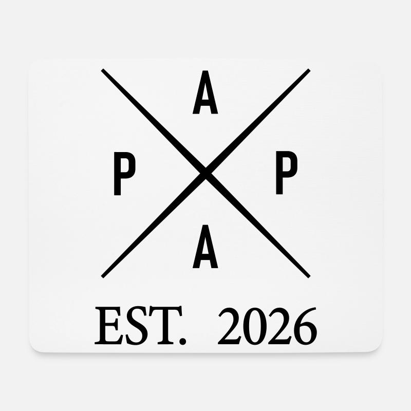 Papa Est. 2026 - Mousepad (Querformat) - Weiß