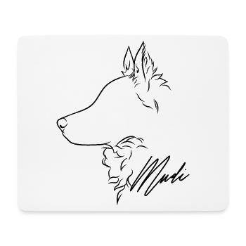 Mudi Profile Chien Chien Wilsigns - Tapis de souris (format paysage) - blanc - Devant